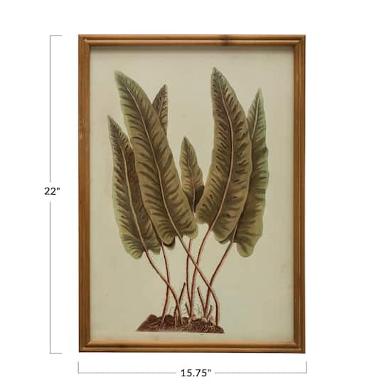 Multicolor Botanical Print Wall Art with Wood Frame &#x26; Glass Cover 